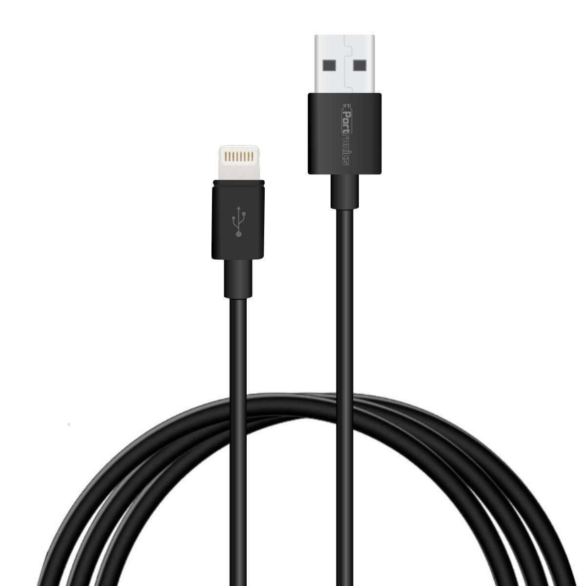 Portronics POR-655 Konnect Core 8pin 1M lighting Cable with Charge & Sync Function (Black)
